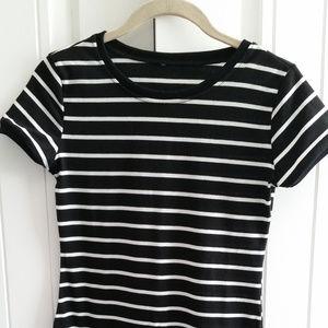 Striped body con dress NWOT